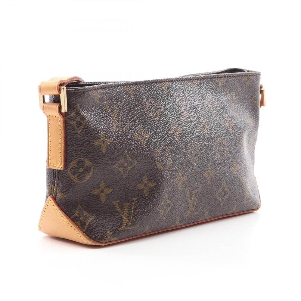 Louis Vuitton Shoulder Canvas Brown Monogram Bag Leather Trotteur